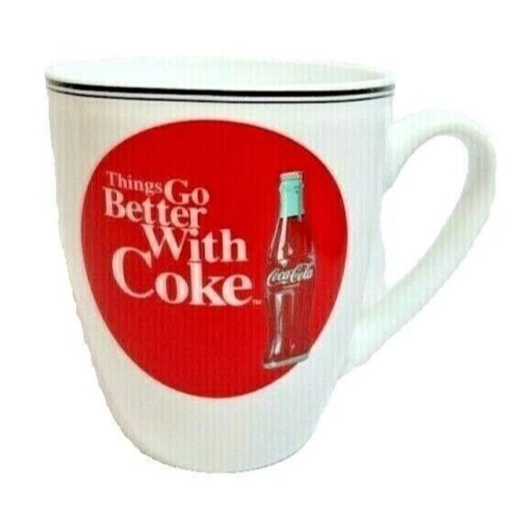 The Coca-Cola Company Coffee Mug THINGS GO BETTER WITH COKE Teacup Ceramic Gift - Picture 1 of 3